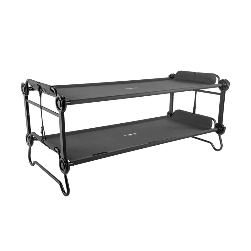 Lit de camp d'extérieur convertible pour 2 personnes Disc-O-Bed, noir, Noir / brun clair, Très grand