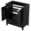 Meuble-lavabo 30 po sans lavabo, base seulement, armoire de salle de bain multifonctionnelle avec portes et tiroir, cadre et panneau de fibres à densité moyenne, noir-1555479924