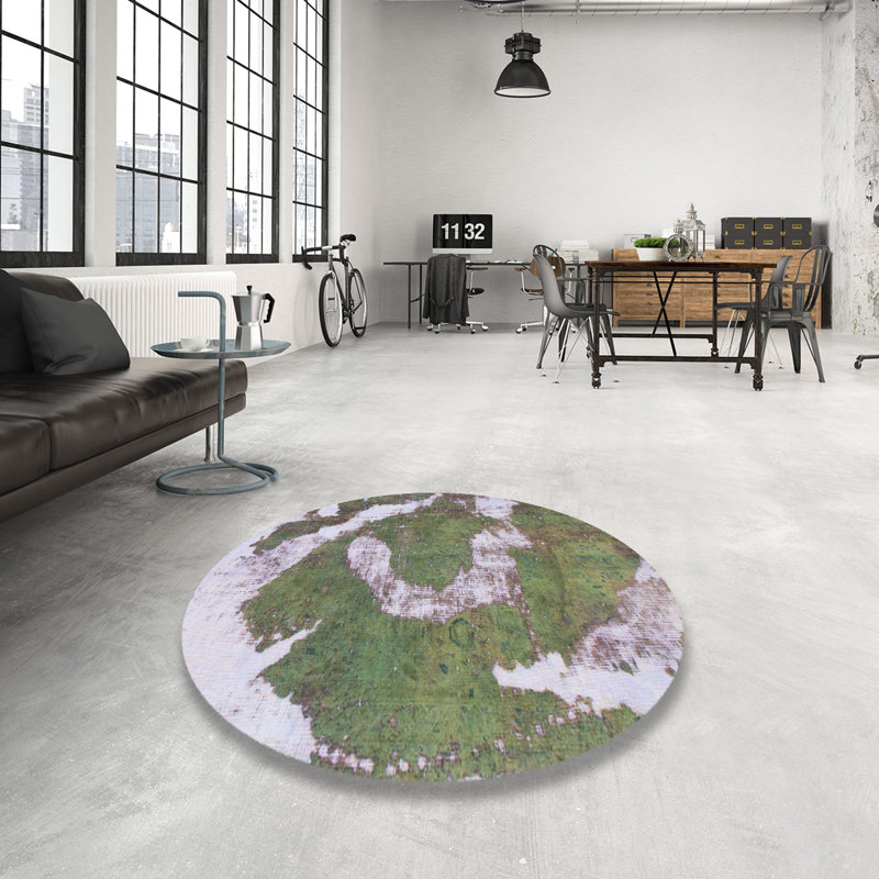 Abstract Indoor Rug, Round 7'