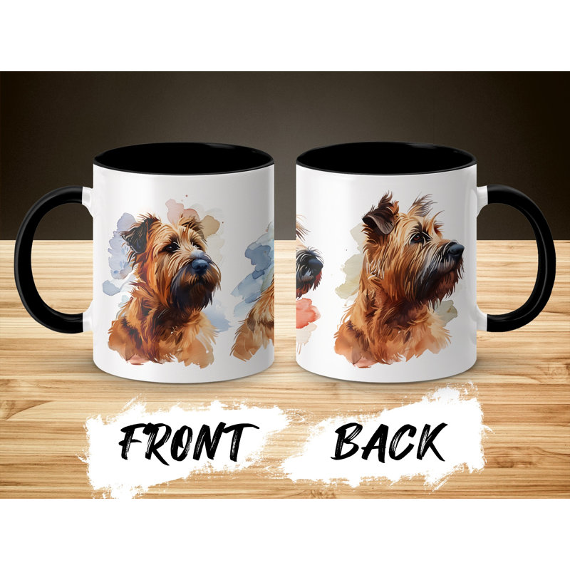 11oz Watercolour Wheaten Terrier Design Coffee Mug, Black, 2