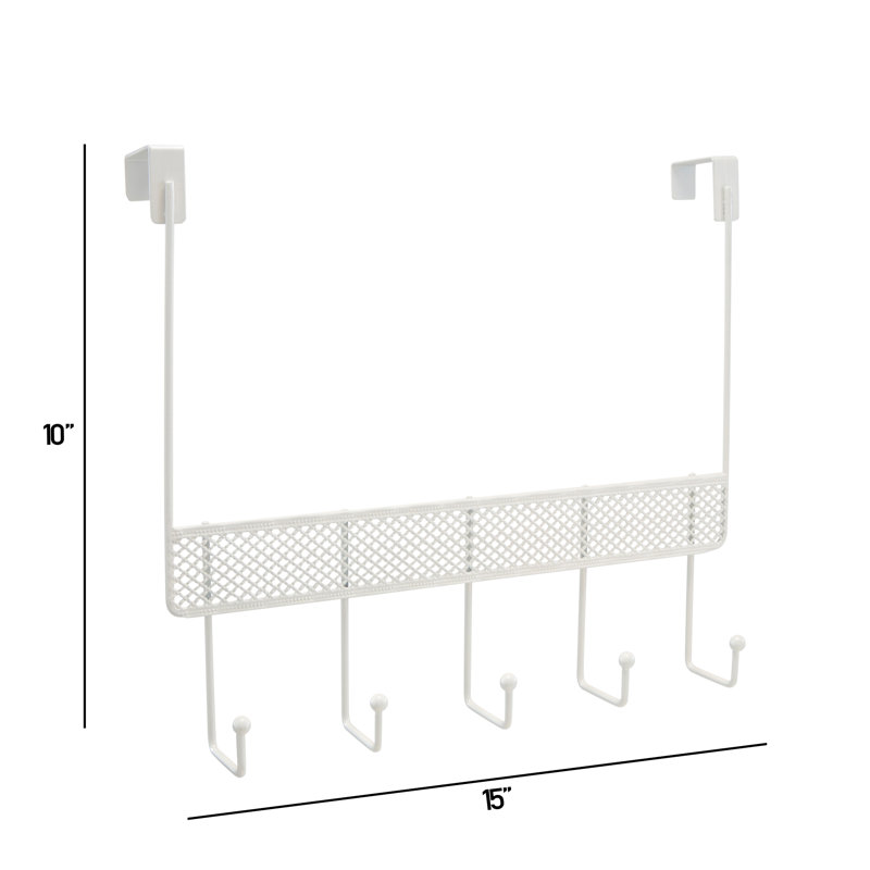 Steel Over-the-Door 5 - Hook Wall Mounted Coat Rack