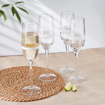 Fitz And Floyd Organic Band 8-Oz Flutes, Set Of 4