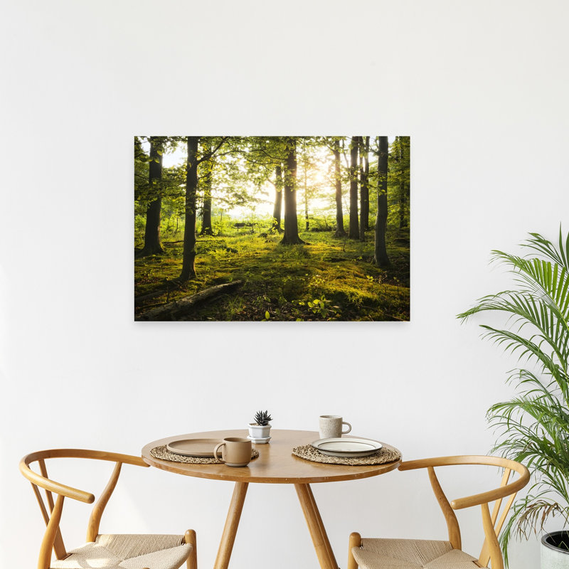 «Summer In The Woods Abstract Contemporary Forest Landscape», reproduction d'art mural, 24" H x 36" W