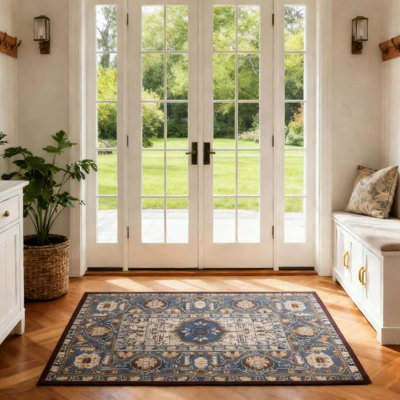 2x3 Ft   Washable Doormat, Non-Slip Rug For Front Door, Bathroom & Kitchen - Low Pile Indoor/Outdoor Mat