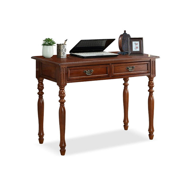 Bureau rectangulaire en bois massif avec 2 tiroirs Cerise, Cerise, 29,92 po H x 40,79 po L x 19,69 po P