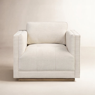 Calabrese Genuine Leather Swivel Club Chair