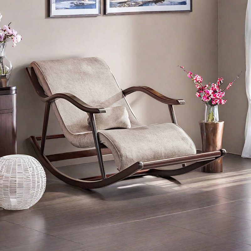 Chaise berçante ergonomique en bois massif Home Casual