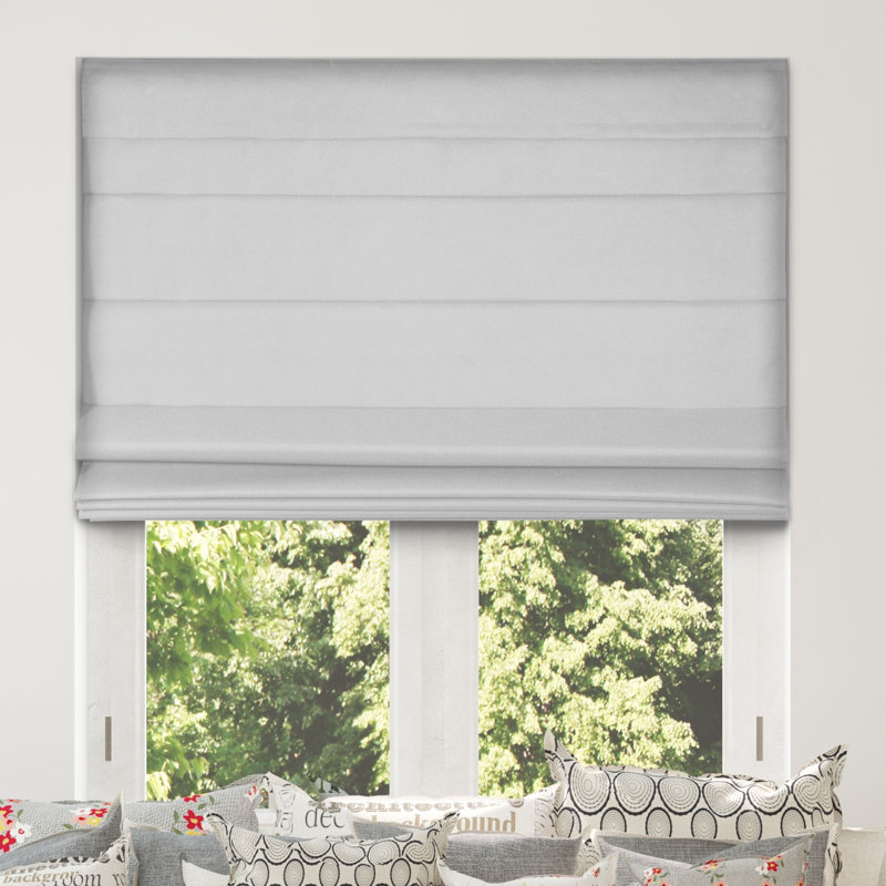Blackout Roman Shade, Light Gray, 24"W x 72"L