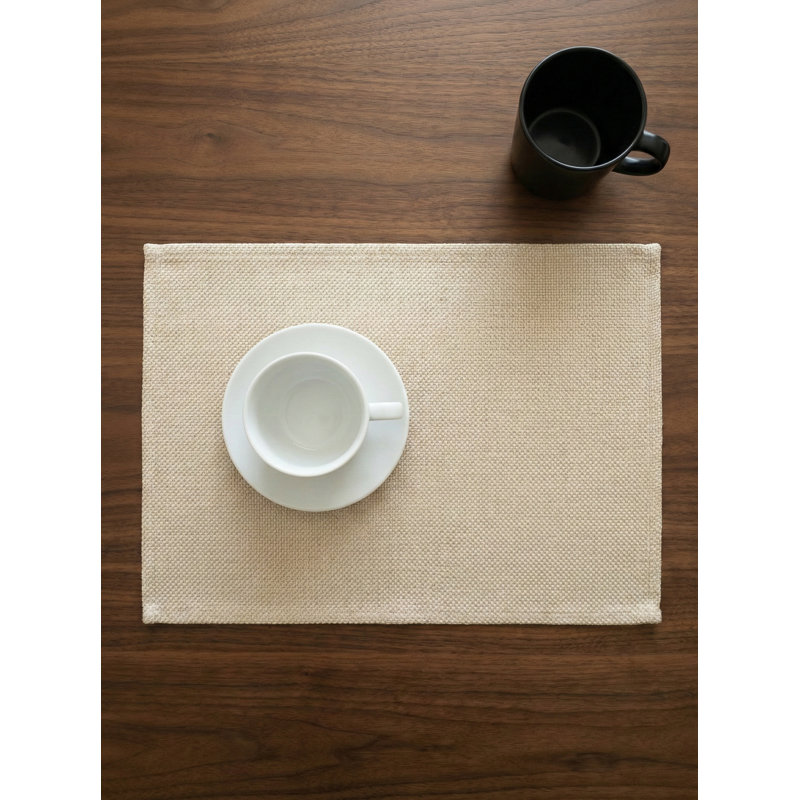 Black Horizon Weave Indoor Outdoor Placemat, Black