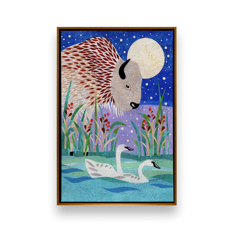 «Wilderness Collage VI» par Kim Conway, reproduction d'art sur toile, H 18 po x l 12 po, Doré