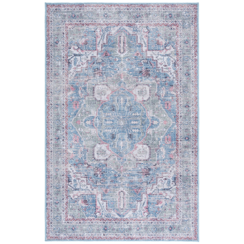 Vintage Heriz Performance Machine Washable Oriental Rug, Square 6'7"
