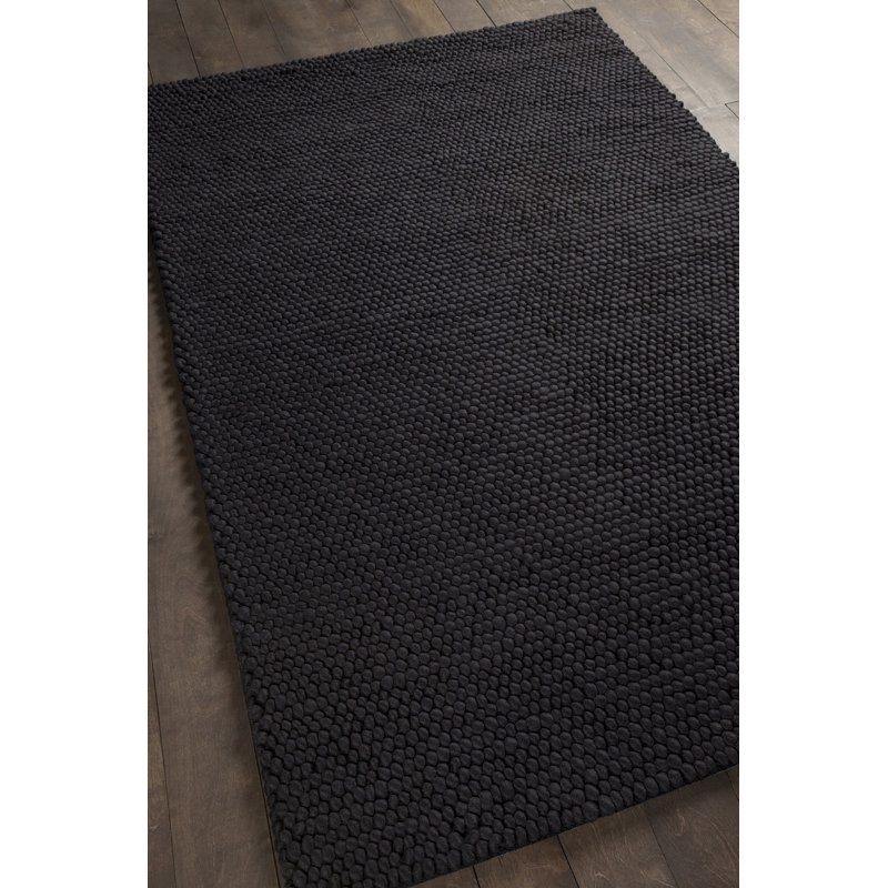 Quina Wool Area Rug in Black, Rectangle 7'9" x 10'6"