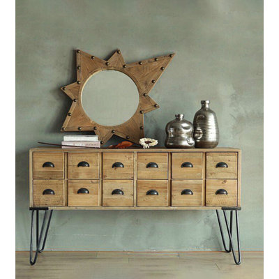 Retro Industrial Style Storage Cabinet Storage Cabinet Multi-Drawer Entryway