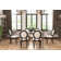 Mid Century Dining Table Set, Rectangular Dining Table With Solid Wood Legs And Upholstered King Louis Back Dining Chairs For Kitchen/Dining Room