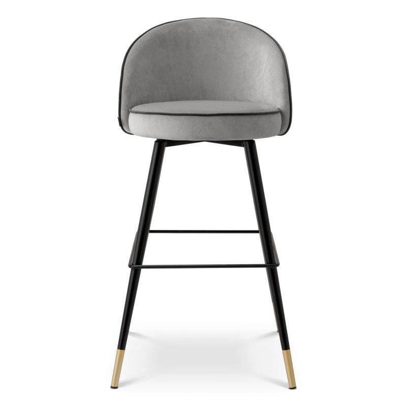 Cooper Swivel Stool, Bar Stool (30.71" Seat Height), Roche Light Gray