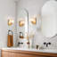 Luminaire de meuble-lavabo mural 6 po avec globe sphérique doré moderne et abat-jour en verre bullé pour salle de bain, chambre à coucher, couloir - blanc chaud 3000K, 6W 380LM, à intensité variable, homologué ETL