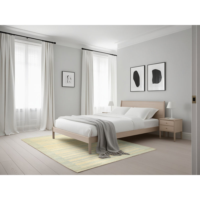 Surface beige contemporaine tapis, Rectangle 5 pi x 7 pi