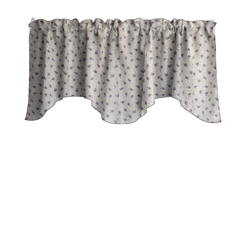 Cantonnière festonnée Tiny Flower Dots, Mauve