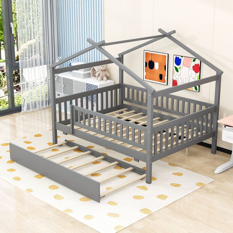 Hymera Canopy Daybed by Harper Orchard, Gray, Full / Double