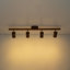 4-Light Linear Semi Flush Mount Track Lighting in Walnut Wood Finish