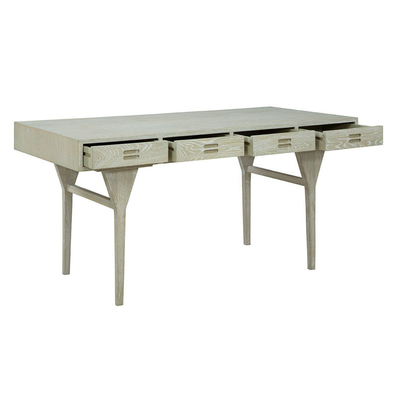 Rahab 57" Wide Oak Desk, Off White