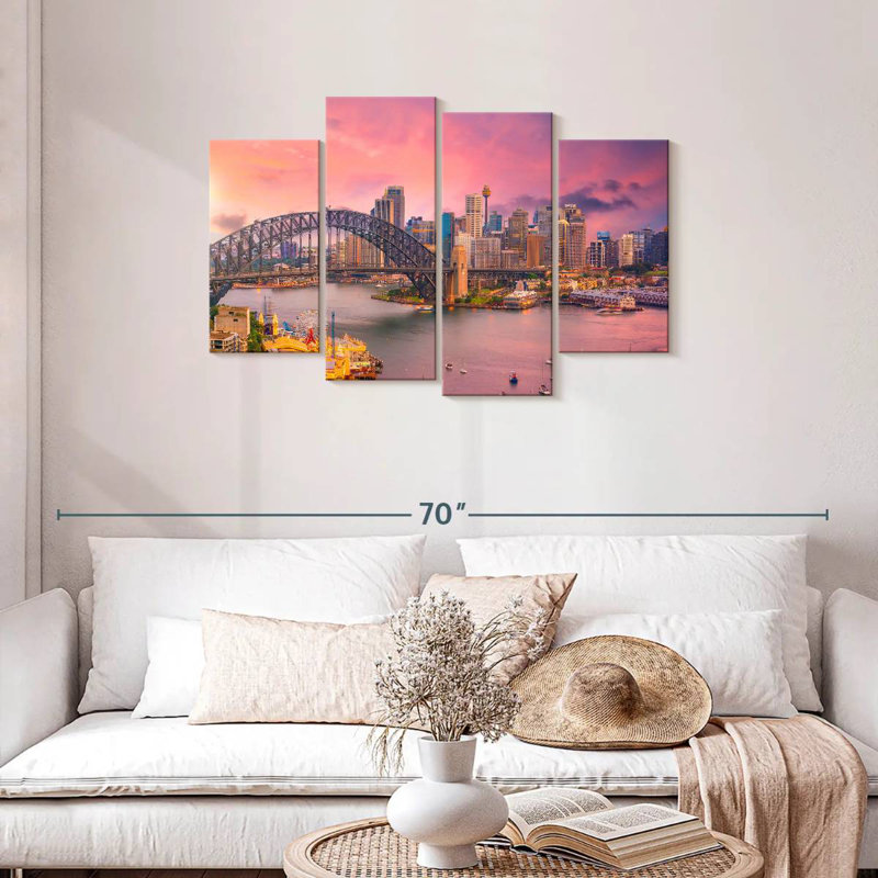 Nicci Pink Sydney Harbour Skyline, 27" H x 43" W