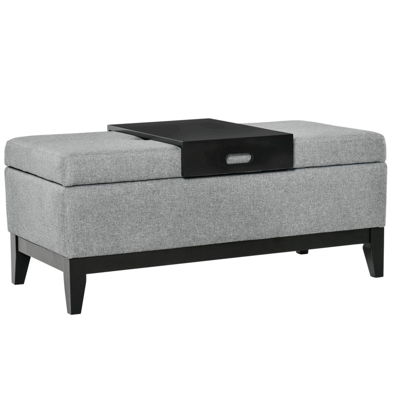 Nico Upholstered Ottoman, Light Gray