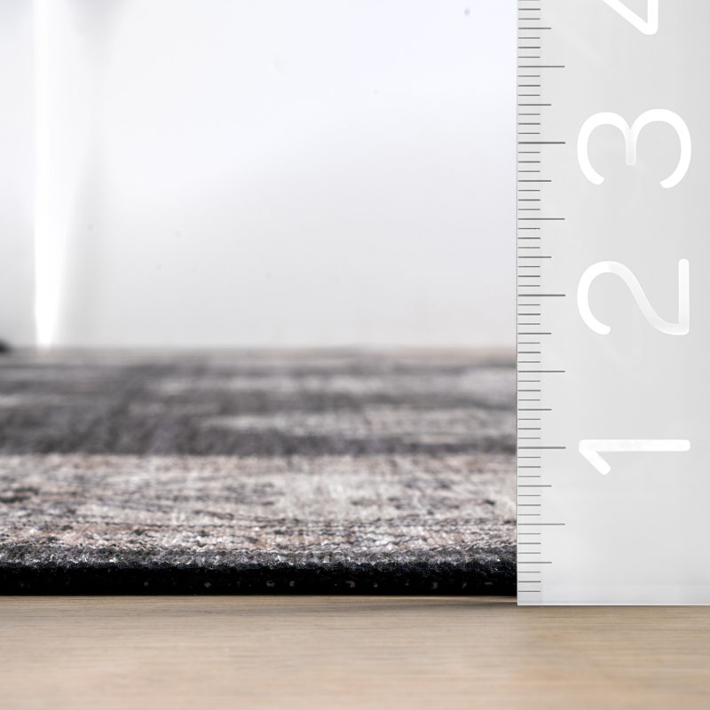 Viha SplashGuard Traditional Bordered Machine Washable Area Rug, Runner 2'6" x 6'