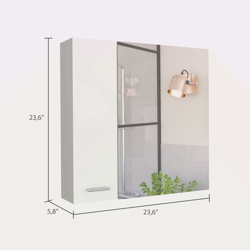 Pharmacie, quatre tablettes internes, porte double, Blanc
