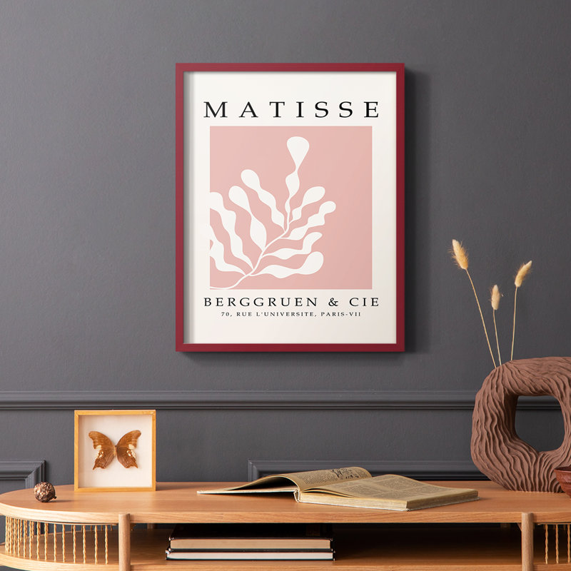 Matisse XLVII, reproduction encadrée - bois massif, Rouge, H 10 po x l 8 po