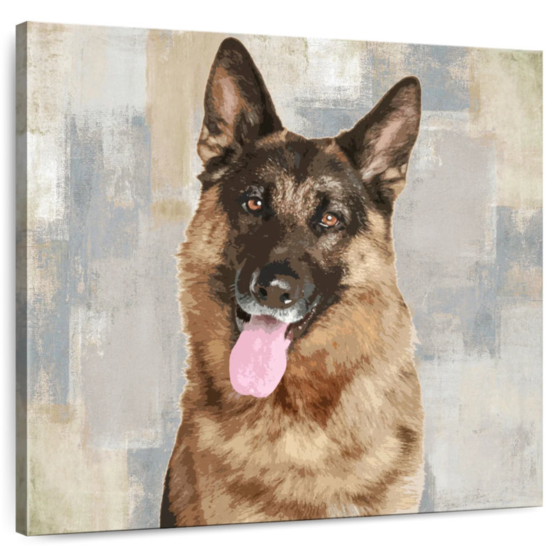 Portrait d'un berger allemand Brampt, H 10 po x l 10 po