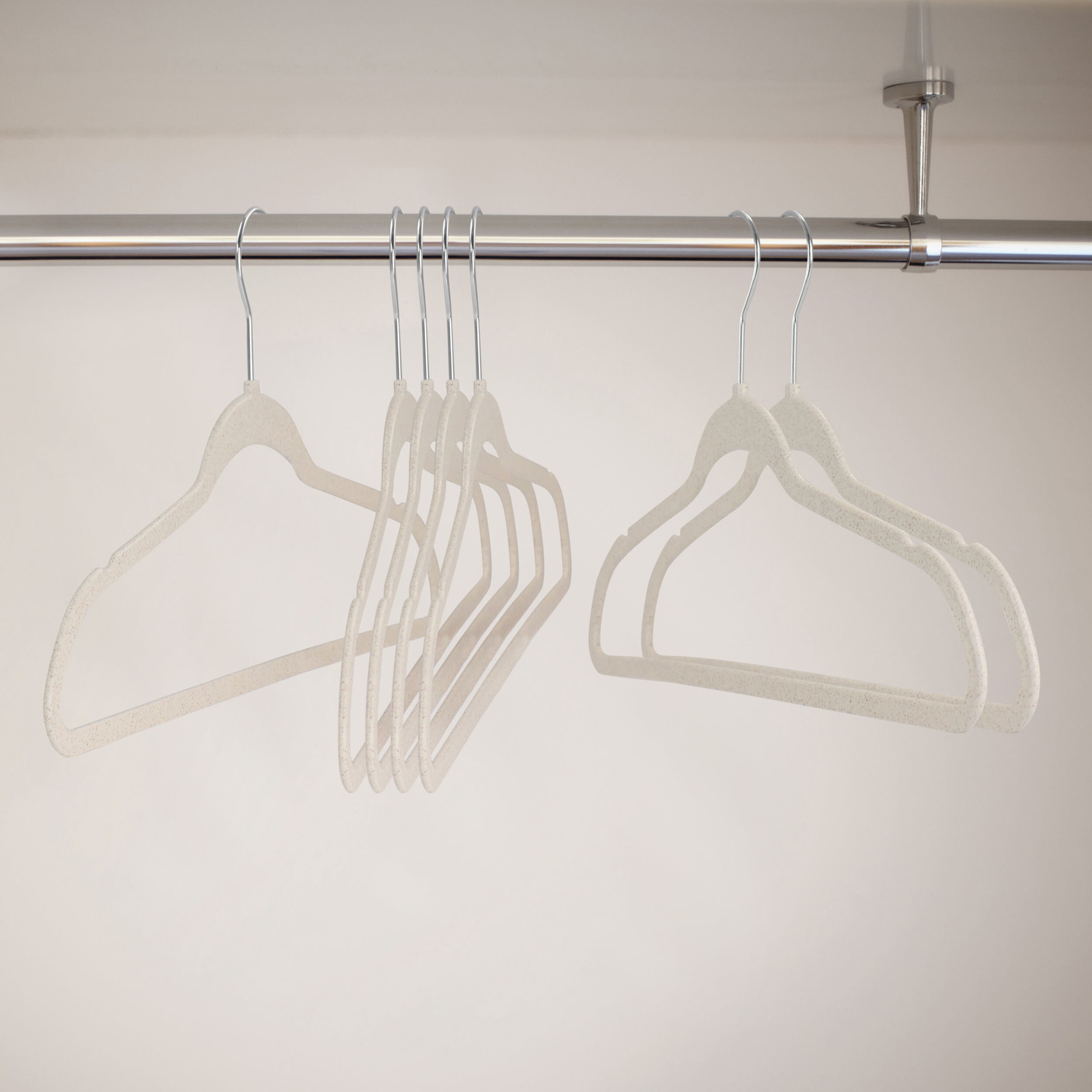 30-Piece Gray Velvet Slim Profile Heavy Duty Felt Hangers with Stainless  Steel Swivel Hooks