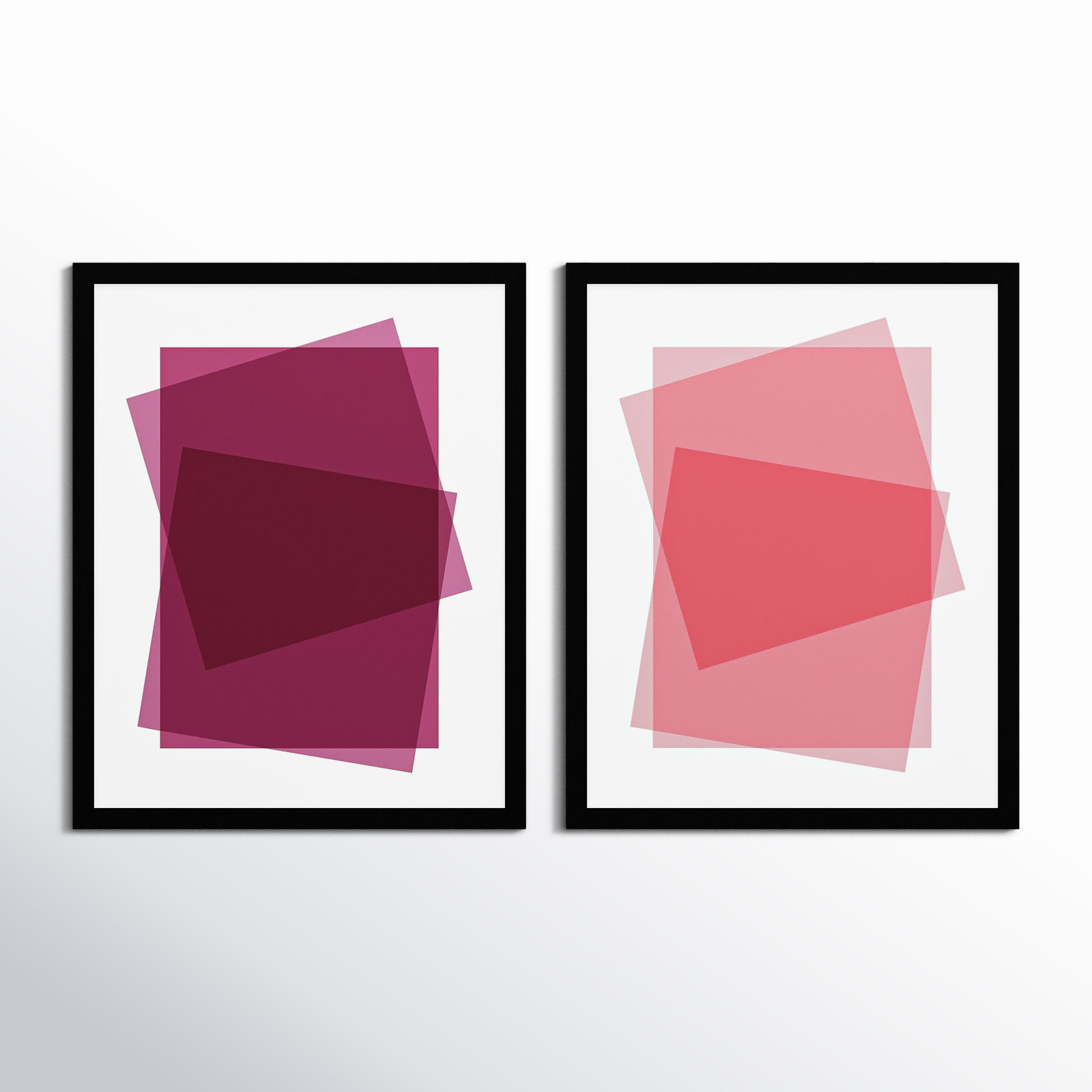 Claret & Pink Kami by Jacques Pilon, Black Framed Paper, 50" H x 40" W