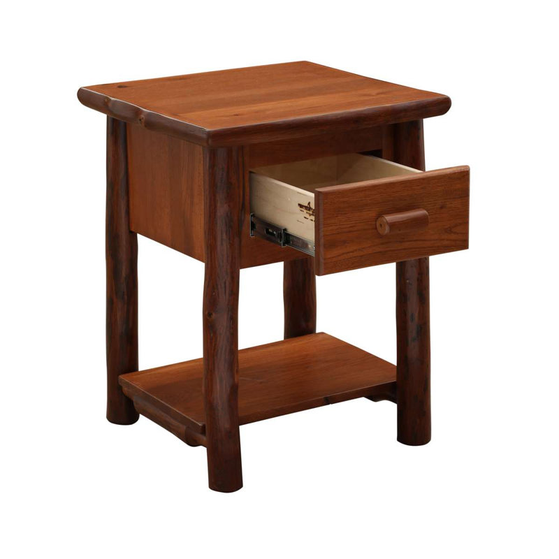 Table de chevet avec tiroir Fireside Lodge Hickory, Espresso
