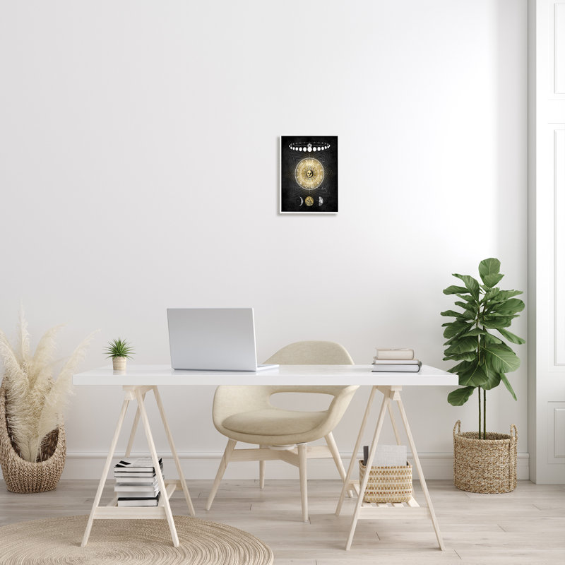 «Astrologique Sun Cycle Traditional Moon Symbols» par Oliver Jeffries - impression de cadre flottant, H 14 po x l 11 po