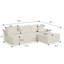 Canapé modulaire en nuage de 96 po avec méridienne en forme de L, canapé modulaire moderne avec siège profond, fauteuils rembourrés pour la chambre à coucher du salon, aucun assemblage requis et porte-gobelet,-129890450-129890453