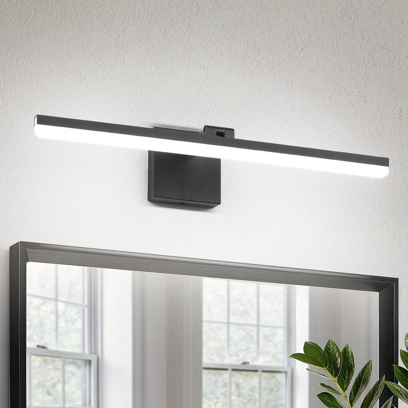 Mazdra LED 18W Black Bathroom Vanity Light Bar,  High Transmittance and Dimmable 1-Light 5500K with Rotatable, White