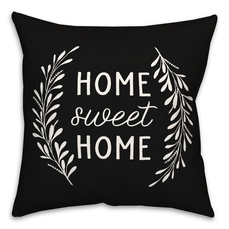  Polyester Indoor/Outdoor Throw Pillow, Black, 18"H x 18"W