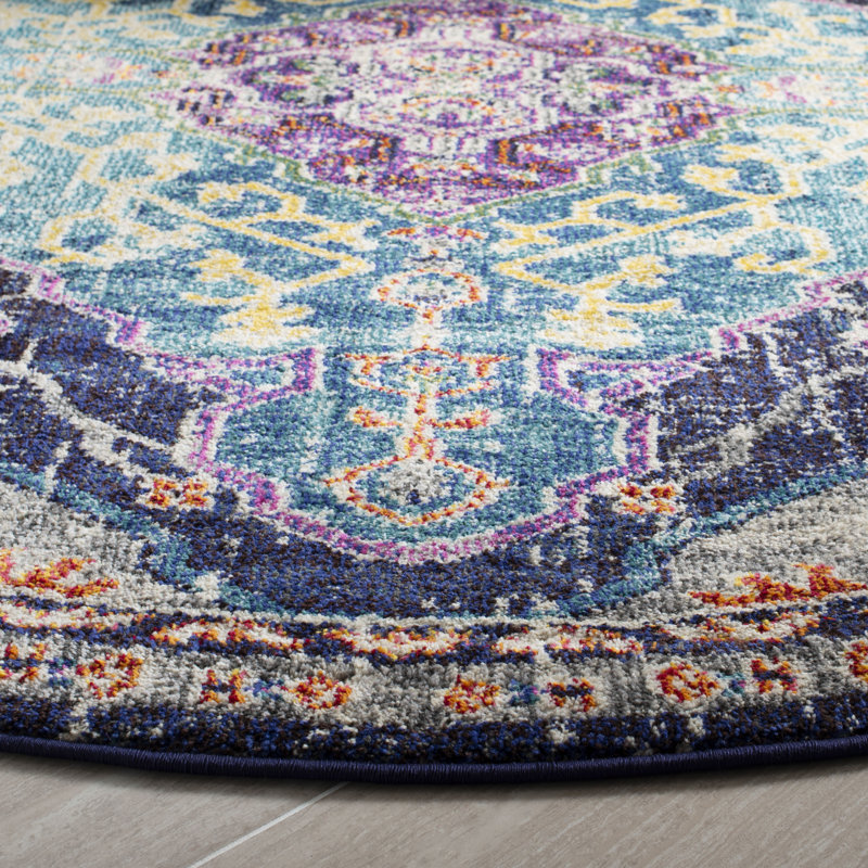 Monaco Performance Oriental Rug, Round 6'7"