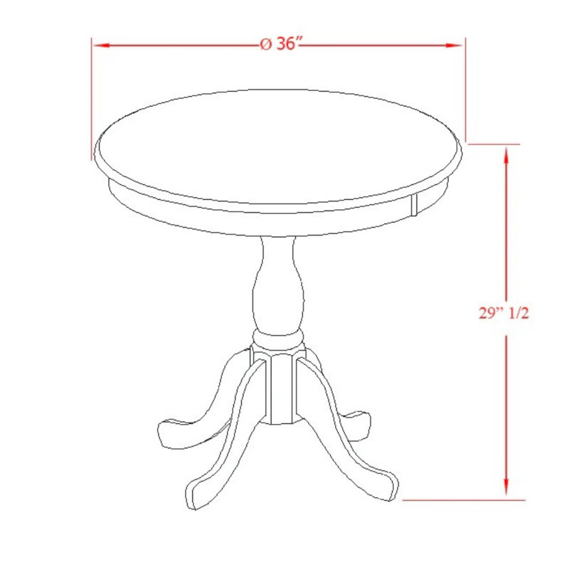 L'ensemble de salle à manger 3 pièces comprend 1 table à piédestal et 2 chaises en bois blanc avec double dossier en X - finition lin blanc