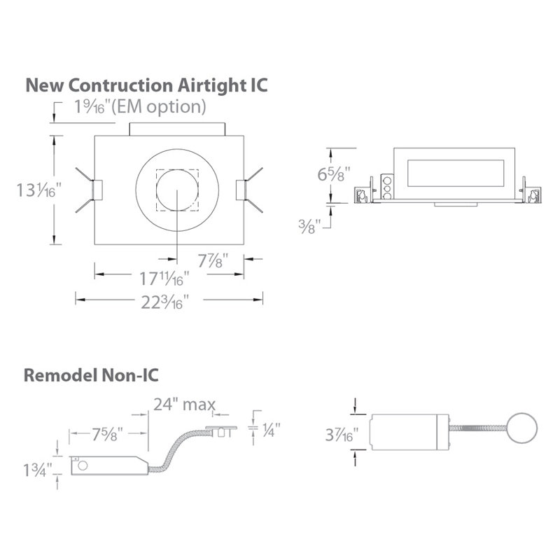 Volta Dimmable Air-Tight Standard Recessed Lighting Kit