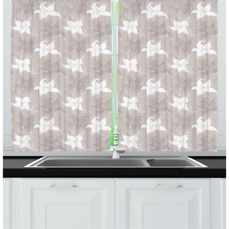 Floral Tailored Kitchen Curtain