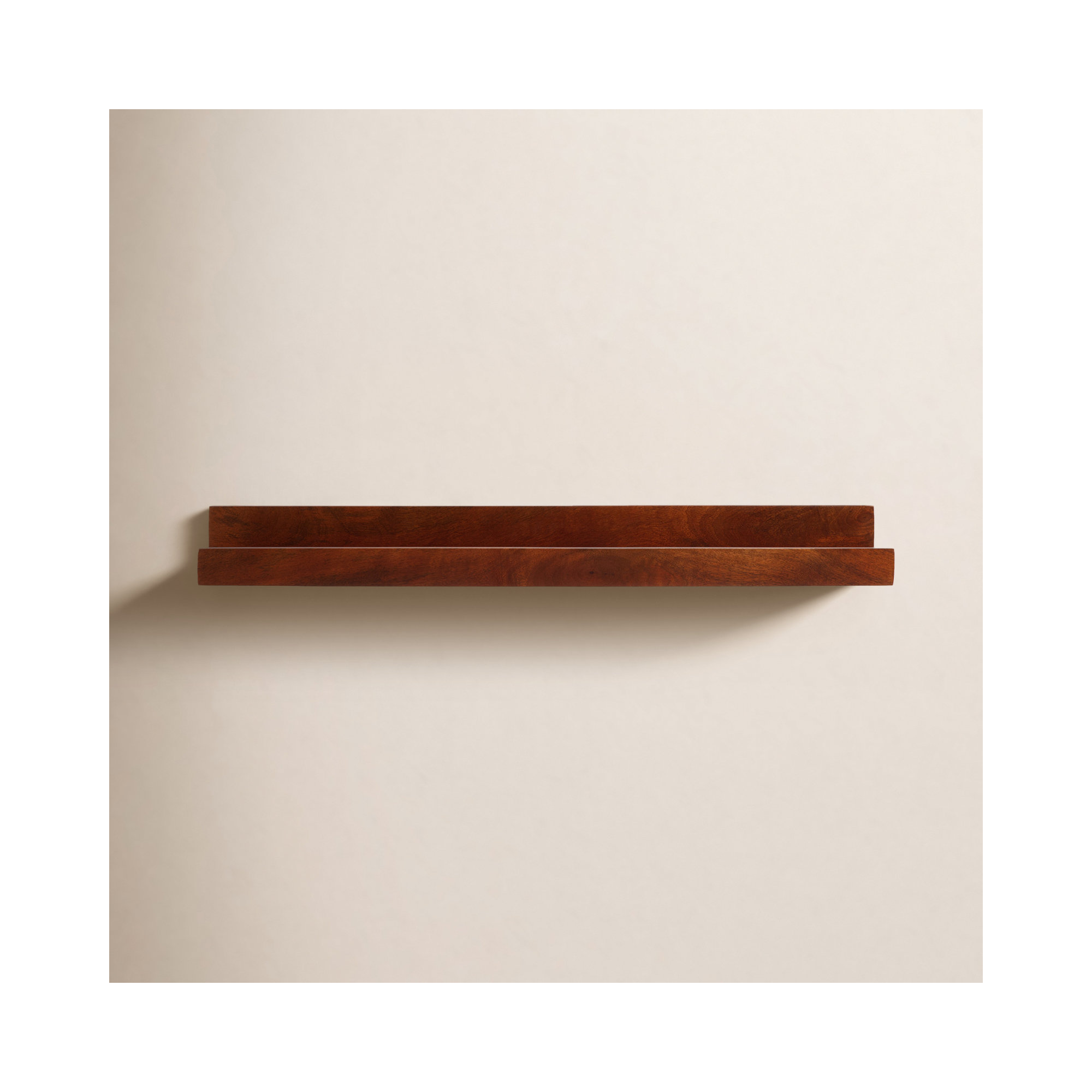 Dezerea Lipped Wall Mounted Shelves, Walnut, 3.5" H x 36" W x 7.25" D
