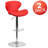 Guajardo Contemporary Vinyl Adjustable Barstool with Curved Back & Chrome Base-591391313