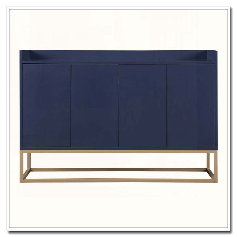 Buffet élégant avec portes à pousser et tablettes réglables, Marine