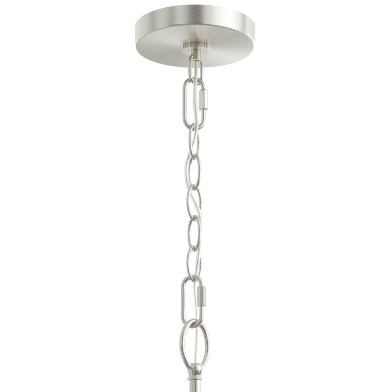 Lustre en nickel brossé à six lumières Jheni, Nickel brossé, 28