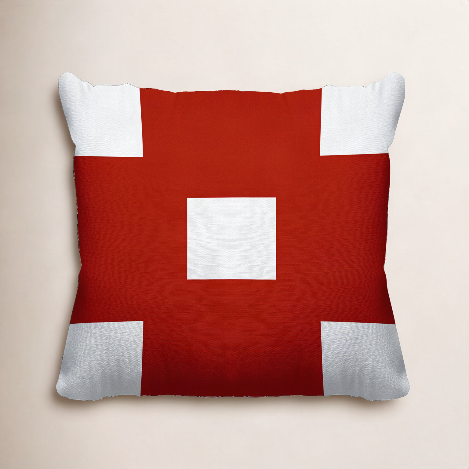 Luella Geometric Indoor/Outdoor Throw Pillow, 16W" x 16H", Red