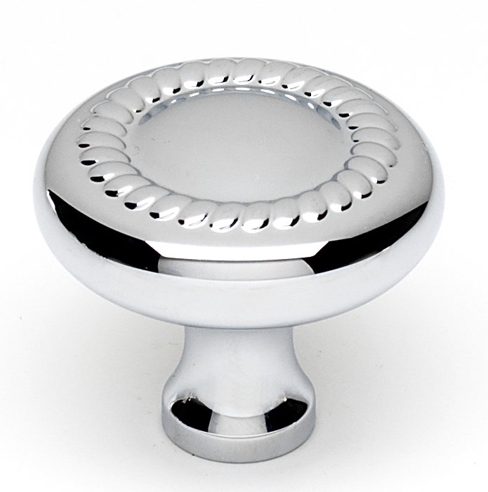 Mushroom Knob, Polished Chrome, 1" H x 1.5" W x 0.5" D