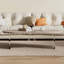 Table basse beige en bois manufacturé et ovale-974456045