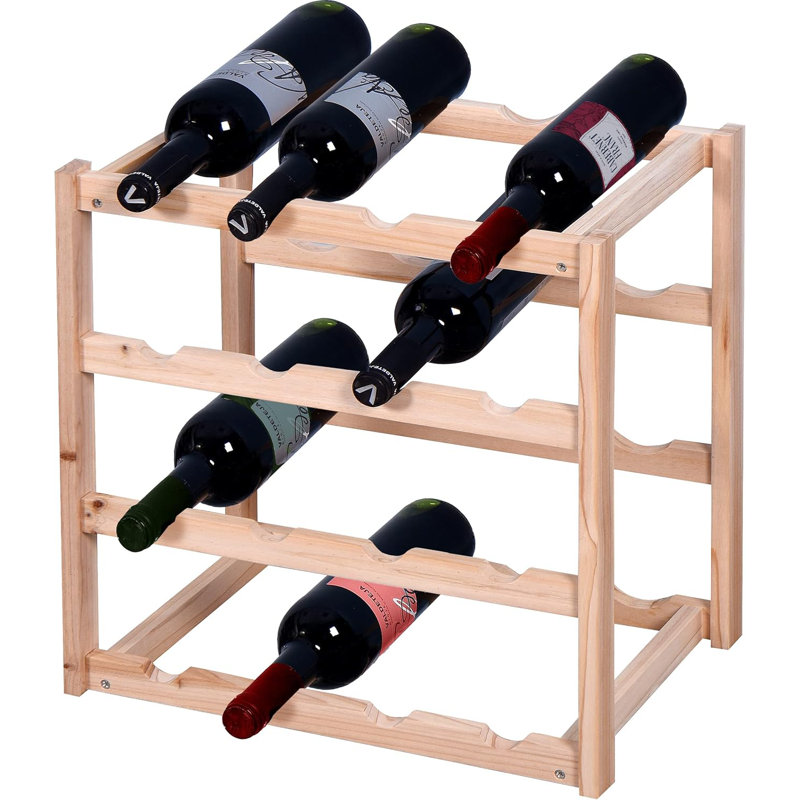 Strissel 16 Bottle Solid Wood Floor Wine Bottle Rack Brown, natural